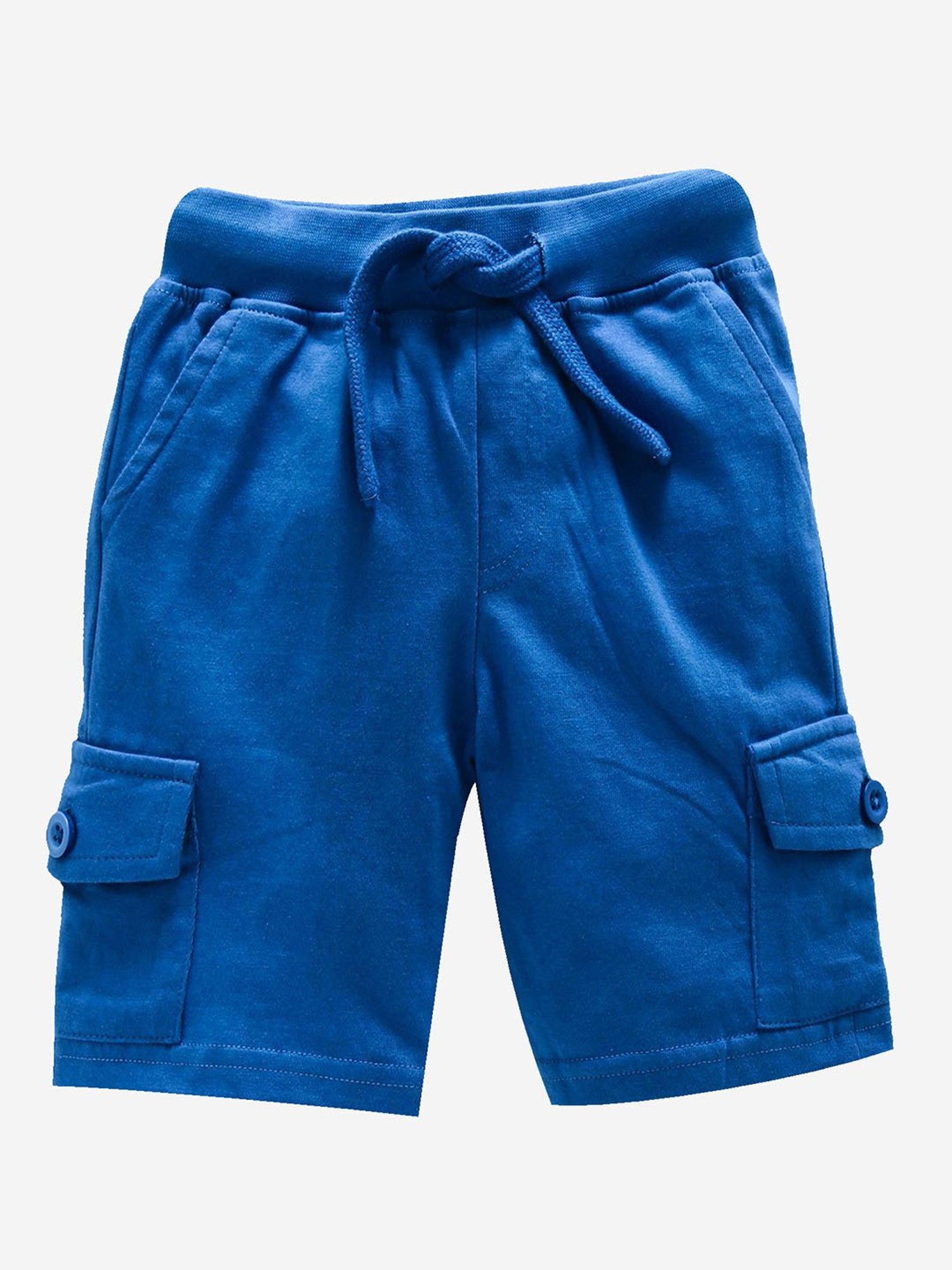 Kiddopanti Kids Royal Blue Solid Cargo Shorts