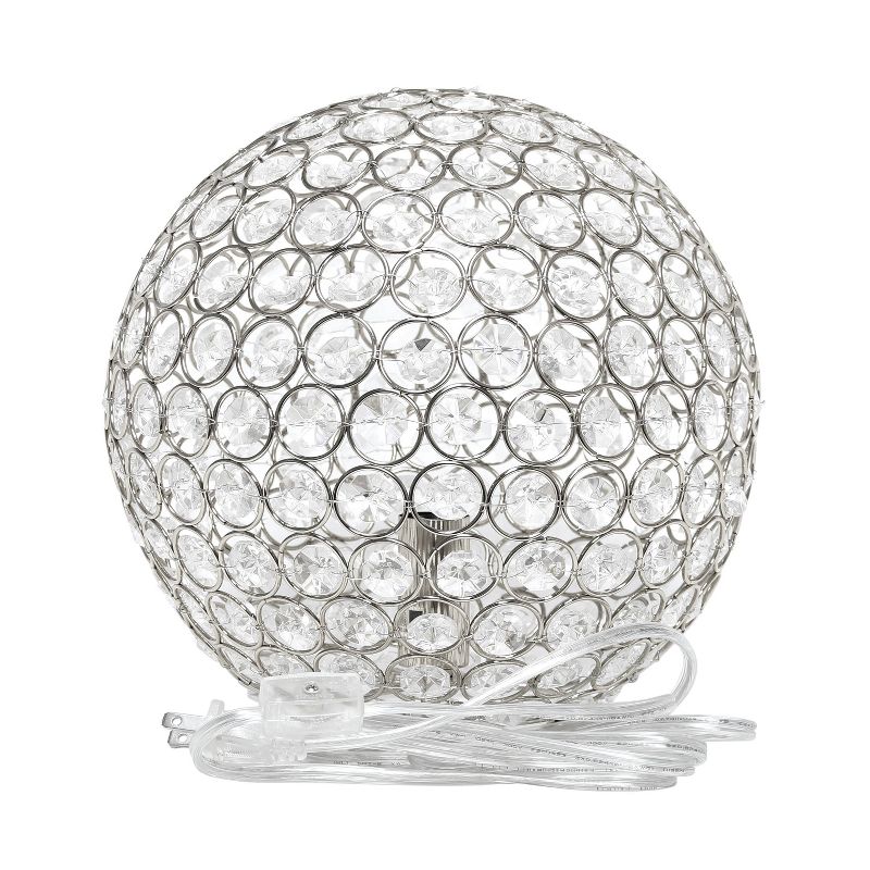 10" Elipse Crystal Ball Sequin Table Lamp Chrome - Elegant Designs