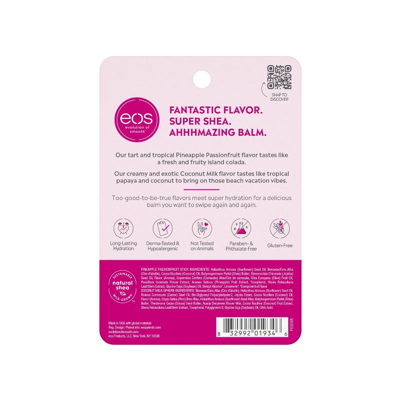 eos flavorlab Lip Balm Sticks - Lavender Latte &  Sweet Grapefruit - 2pk/0.28oz