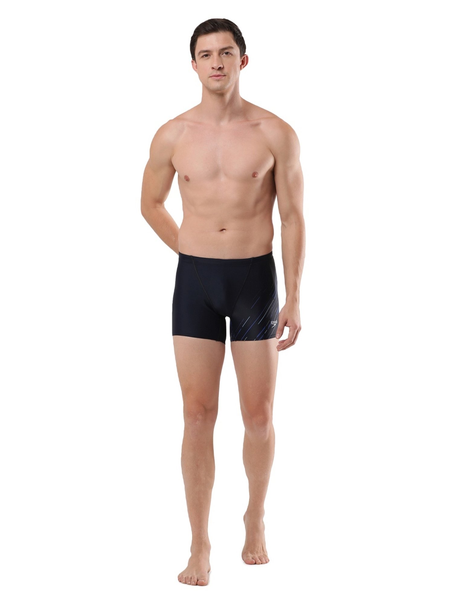 Speedo Navy Regular Fit Self Pattern Swimwears
