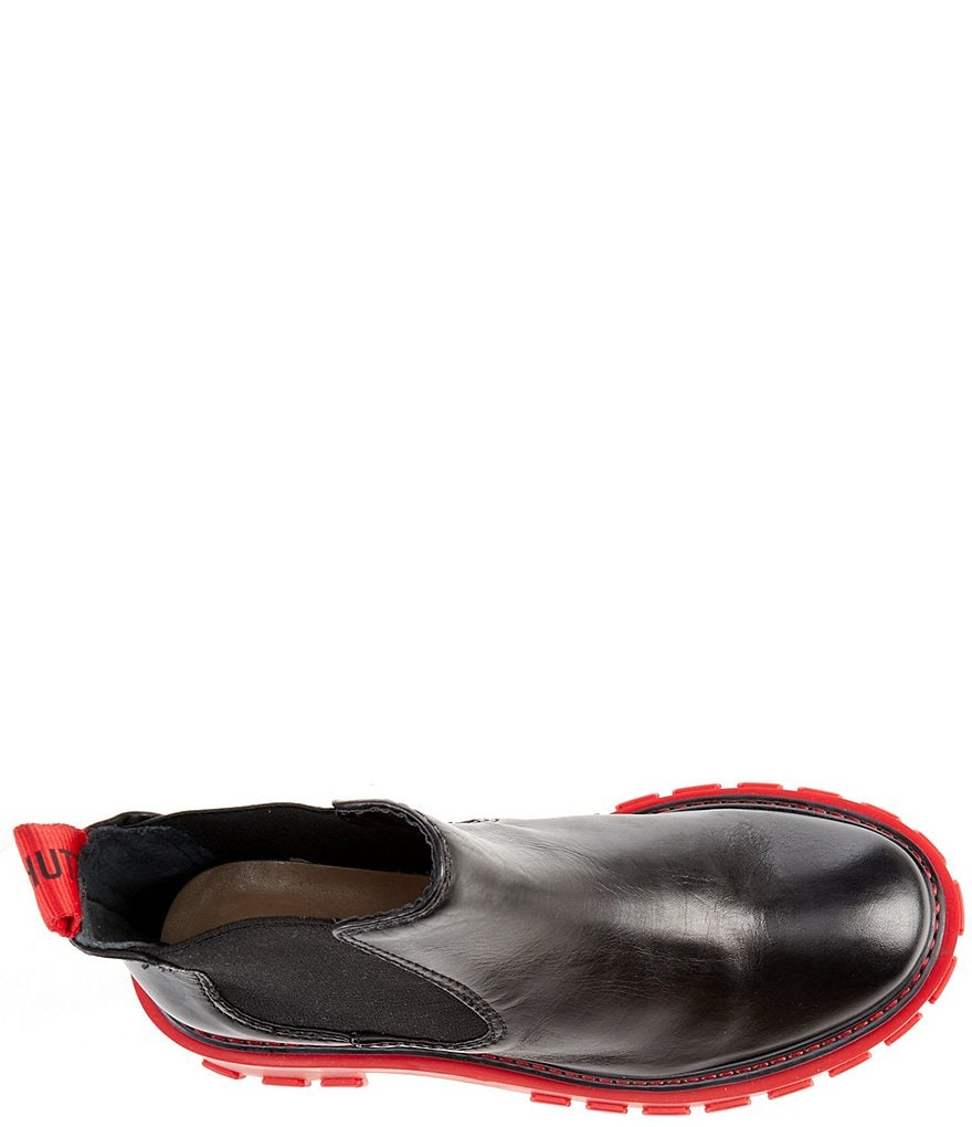 Schutz Ann Leather Lugged Chelsea Booties