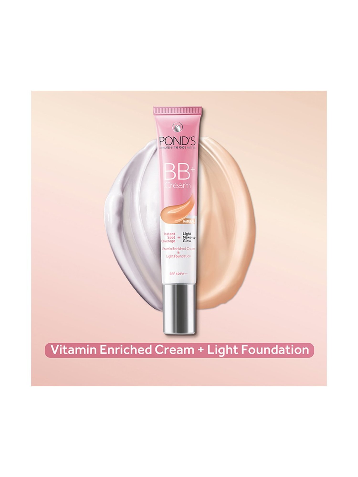 POND'S BB+ Cream Instant Spot Coverage + Light Make-Up Glow SPF 30 Natural - 18 gm