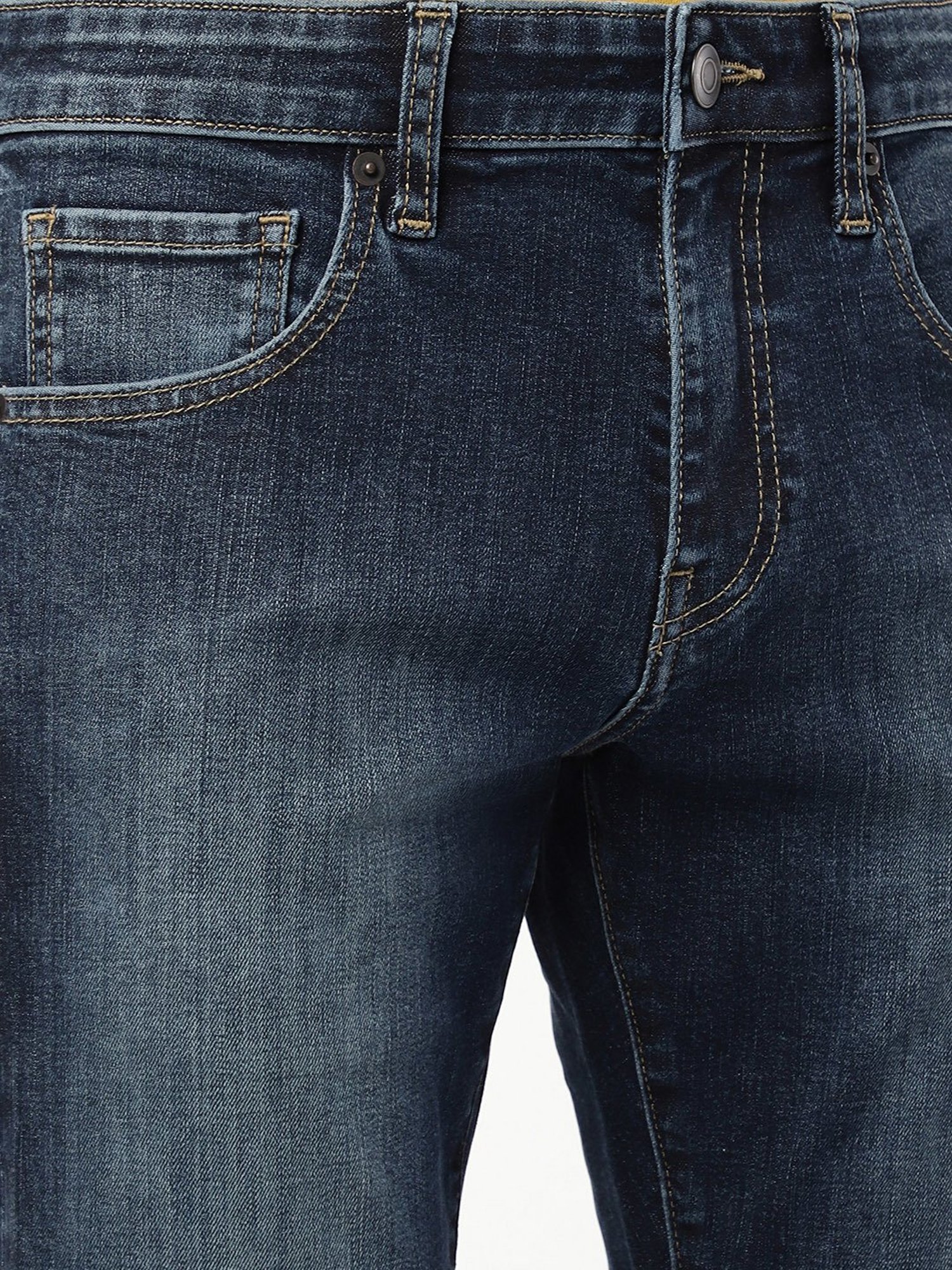 Passion Dark Blue Slim Fit Lightly Washed Jeans