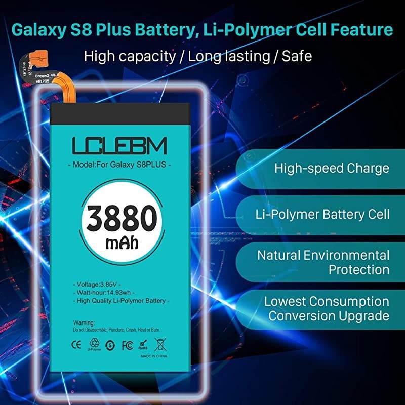 Galaxy S8 Plus Battery 3880mAh S8 Plus Battery  Battery Replacement for Samsung Galaxy S8 Plus G955 G955V G955A G955T G955P G955F S8 Plus Battery Replacement with New Replacement Kits