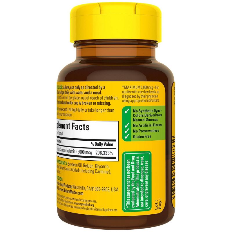 Nature Made Maximum Strength Vitamin B12 5000 mcg Softgels - 60ct