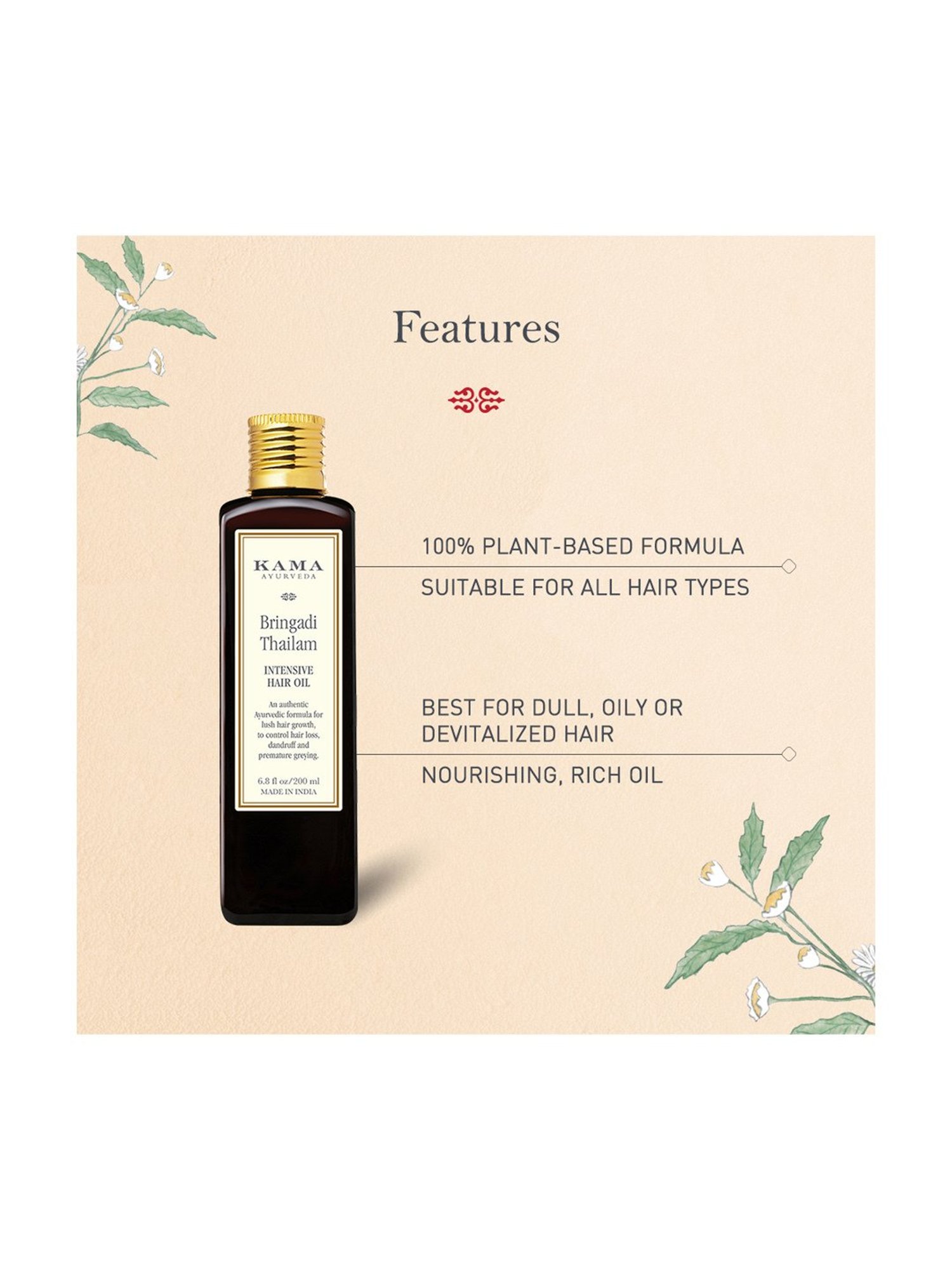 Kama Ayurveda Bringadi Thailam Intensive Hair Treatment 50 ml (Unisex)