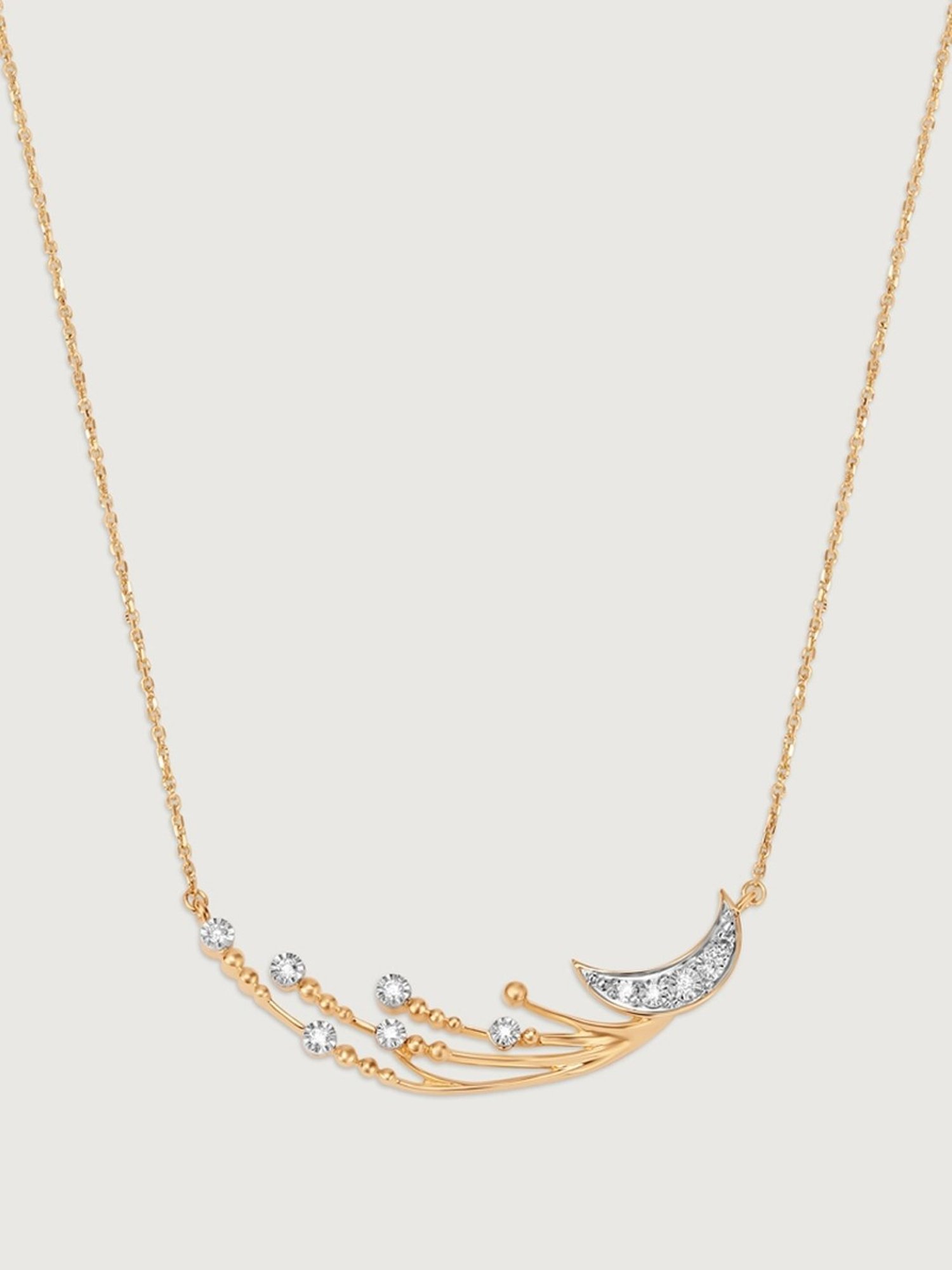 Mia by Tanishq Crescent Comet's Glimmer 14k Gold & Diamond Necklace