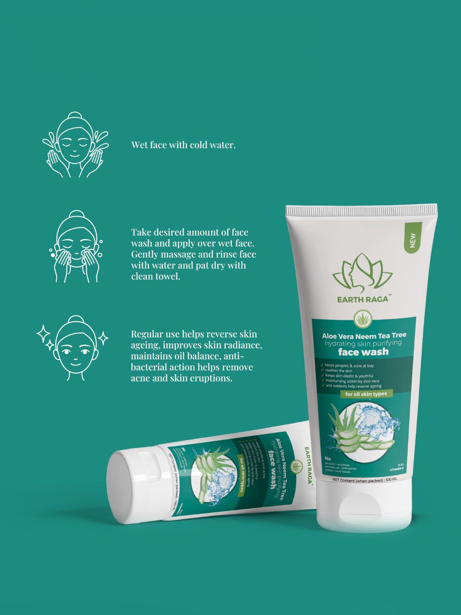 Earthraga Hydrating Skin Purifying Face Wash - 100 ml