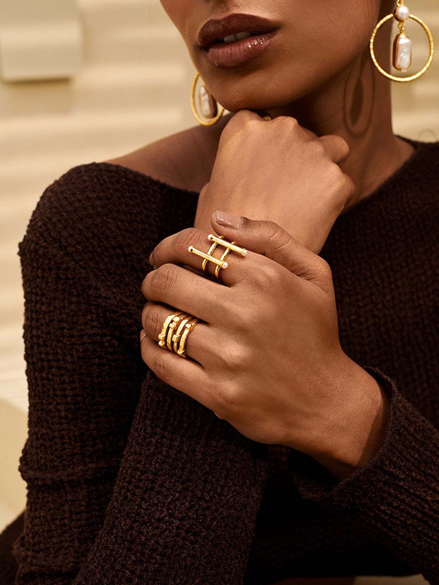 Perfectly Average Asymmetrical Pearl Ring