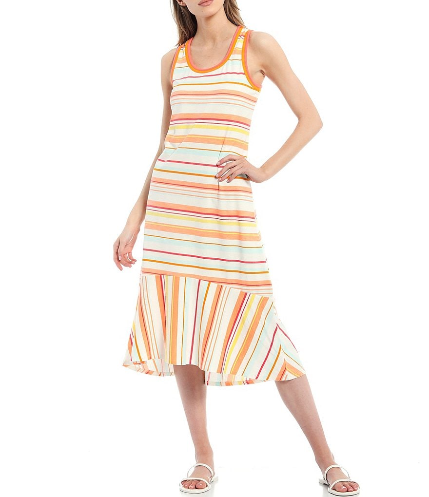 Ella Moss Sylvia Knit Stripe Hi-Low Midi Dress