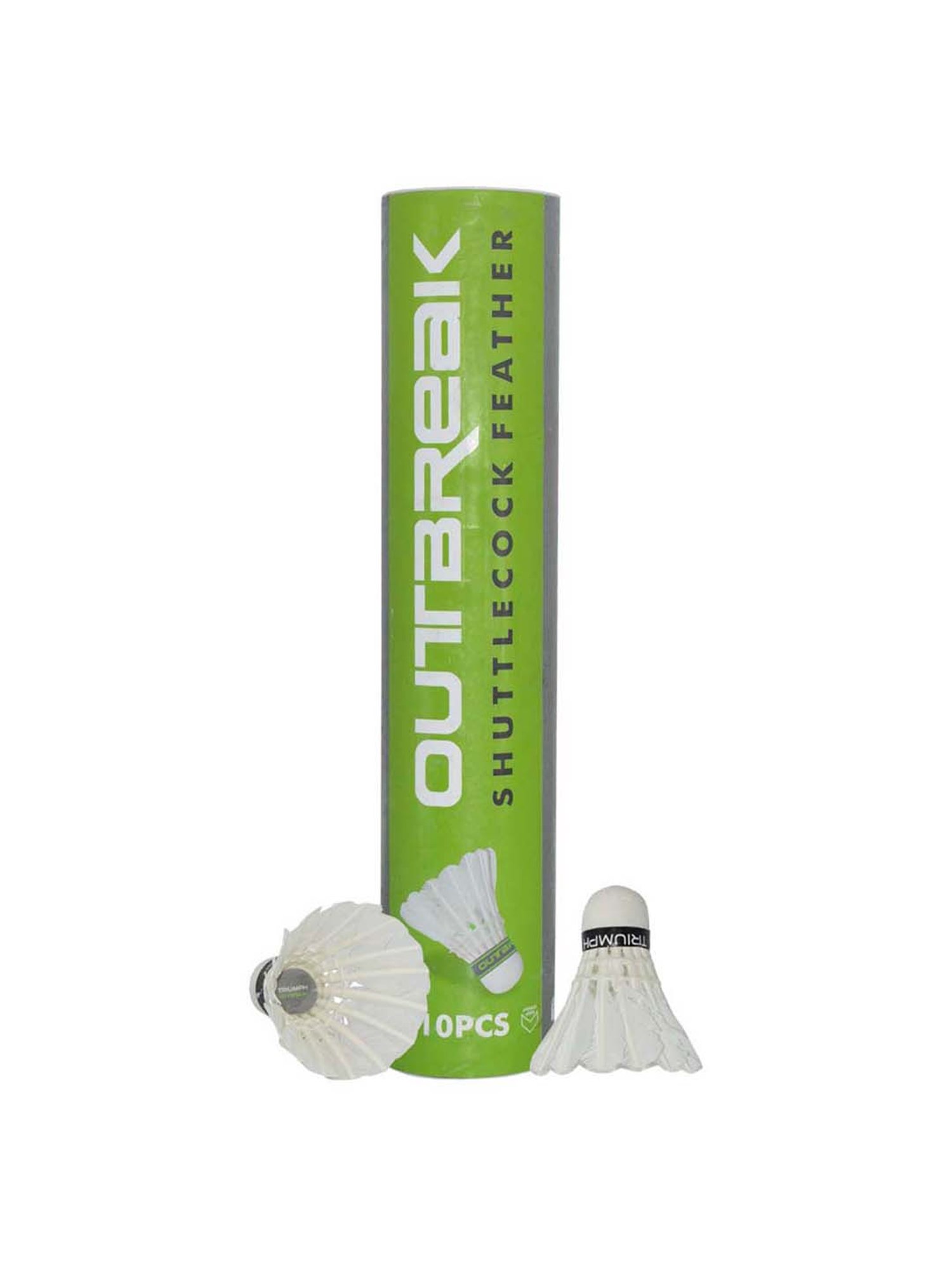 Triumph Multicolored Badminton Racquet with Outbreak Feather Shuttlecock for Men (10Pcs)