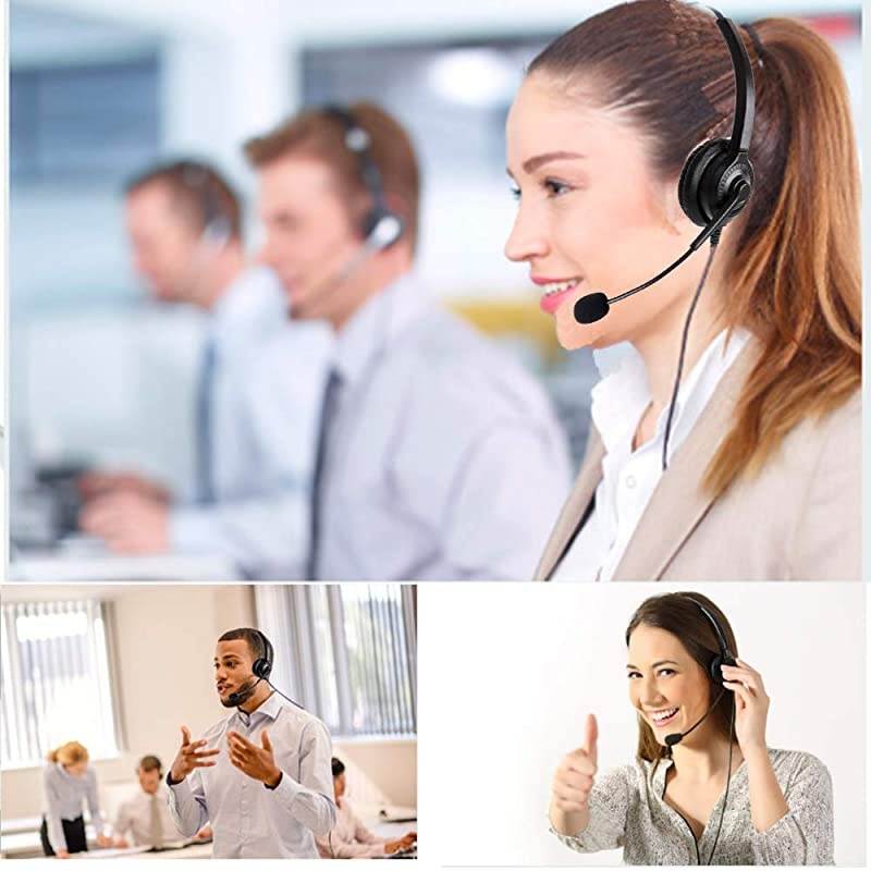 25mm Telephone Headset Monaural with Noise Cancelling Microphone for DECT ATampT ML17929 Vtech Panasonic KXT7630 Polycom Clarity XLC34 Office IP and Cordless Dect PhonesT10