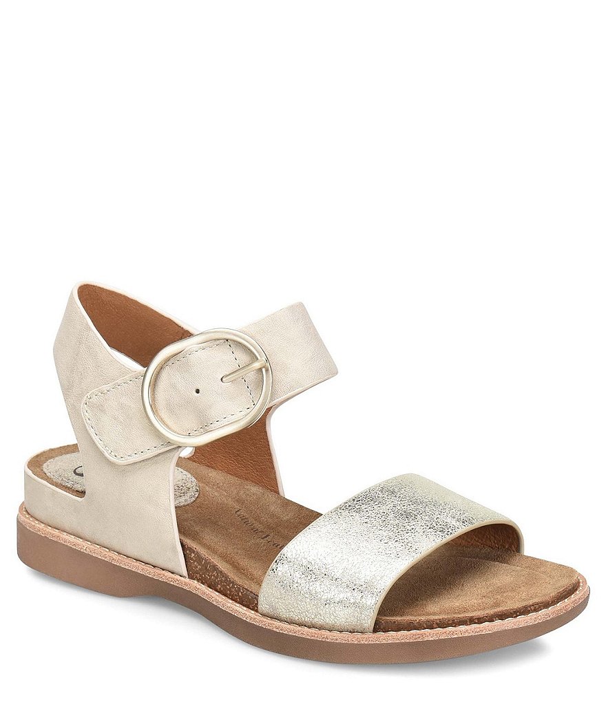 Sofft Bali Metallic Leather Wedge Sandals