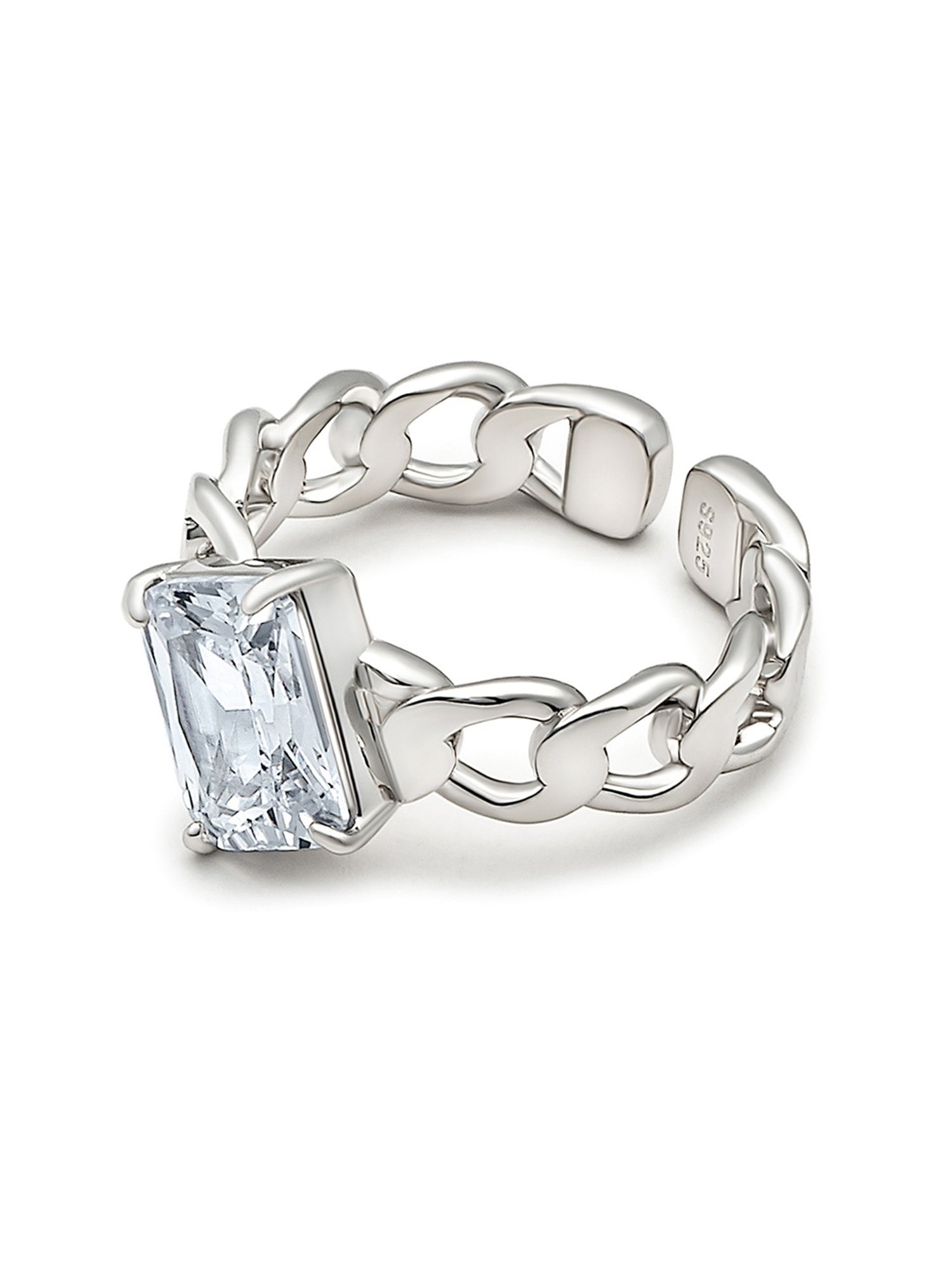 Silberry 92.5 Sterling Silver Crystal Aura Ring