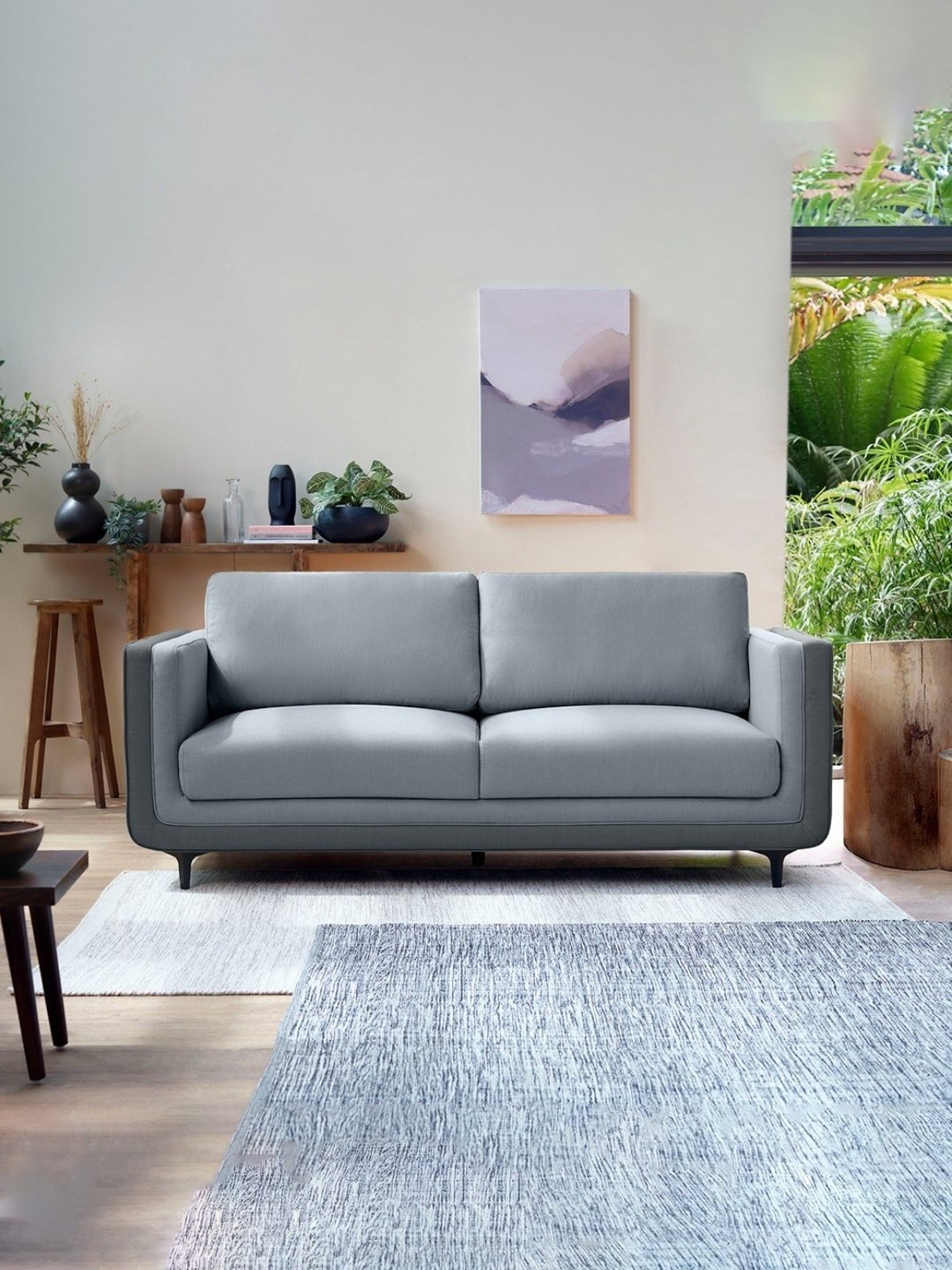 Sleepyhead Mojo Cheeky Grey Fabric 3 Seater Sofa