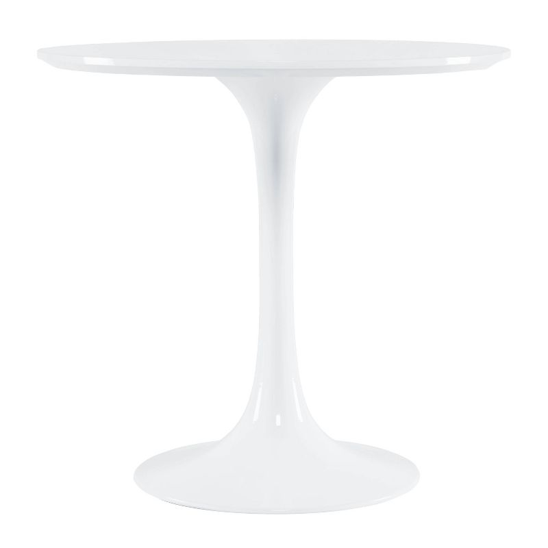 Grant Contemporary Round Wood Top Dining Table White - Poly and Bark