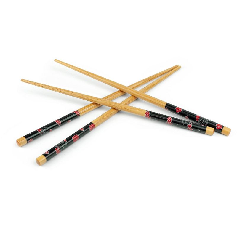 Just Funky Naruto: Shippuden Akatsuki Red Rain Cloud Bamboo Chopsticks | Includes 2 Sets