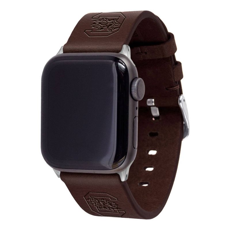 NCAA South Carolina Gamecocks Apple Watch Compatible Leather Band 38/40mm - Brown