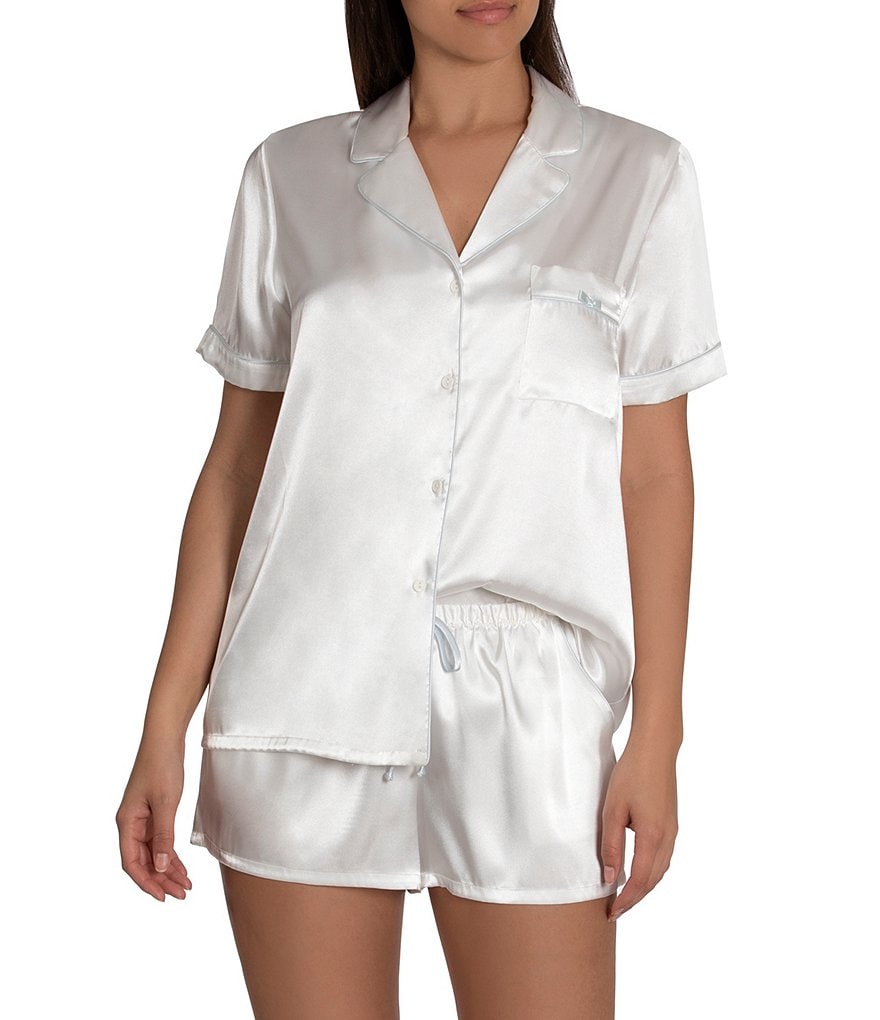 In Bloom by Jonquil Solid Satin Shorty Coordinating Pajama Set