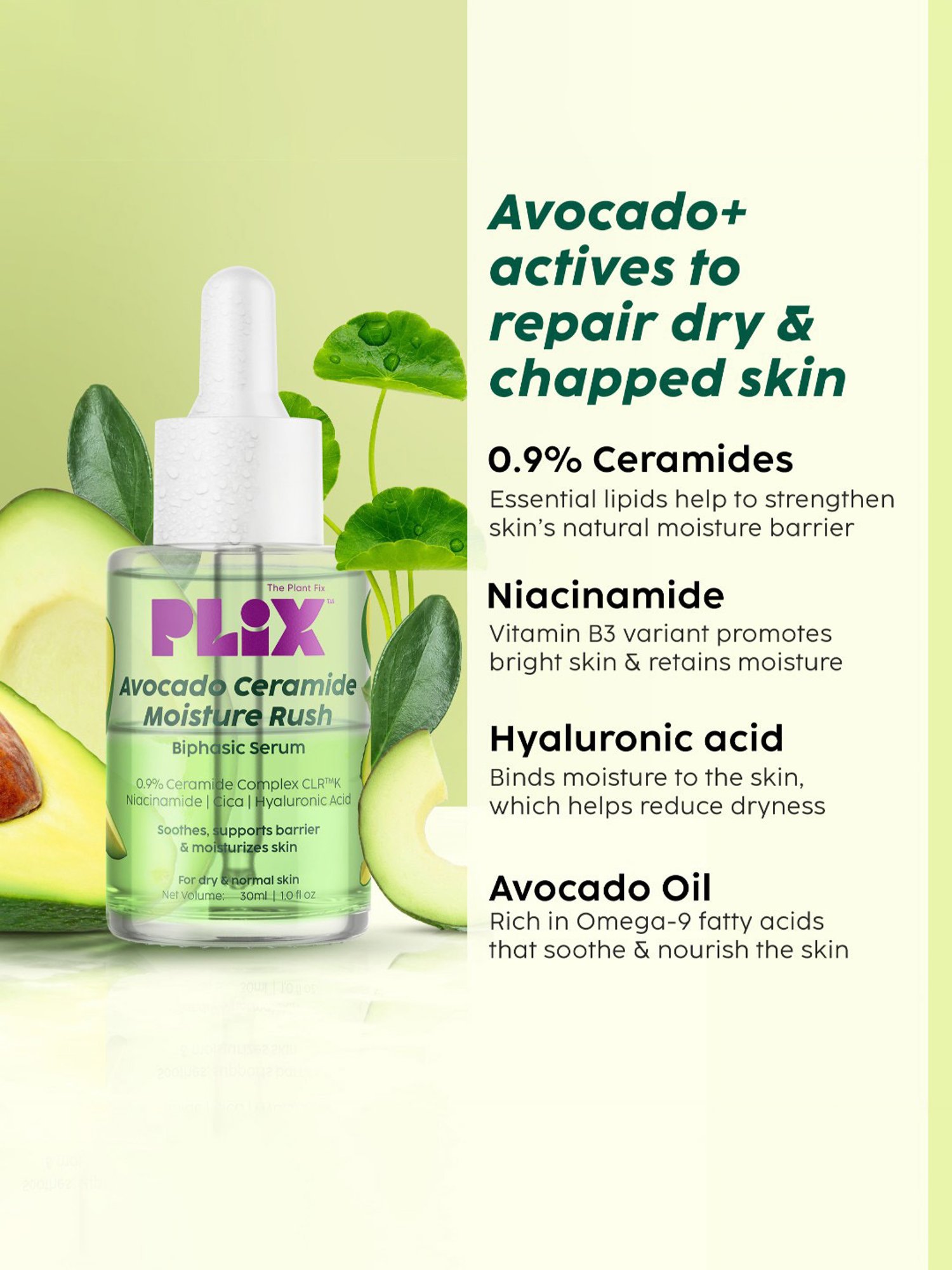 PLIX THE PLANT FIX Avocado Ceramide Moisture Rush Biphasic Serum - 30 ml