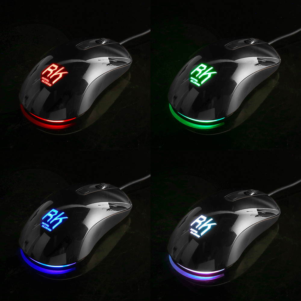 RK RM150 6 Button USB Wired Gaming Mouse Mice With 7-LED 7 DPI settings Selectable support Win7/ 2000/ ME/ NT / XP/ Mac OS Black