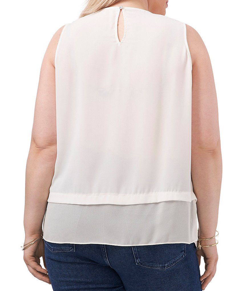 Bryn Walker Plus Size Pira Ponti Sleeveless Jewel Neck Oversized Tank