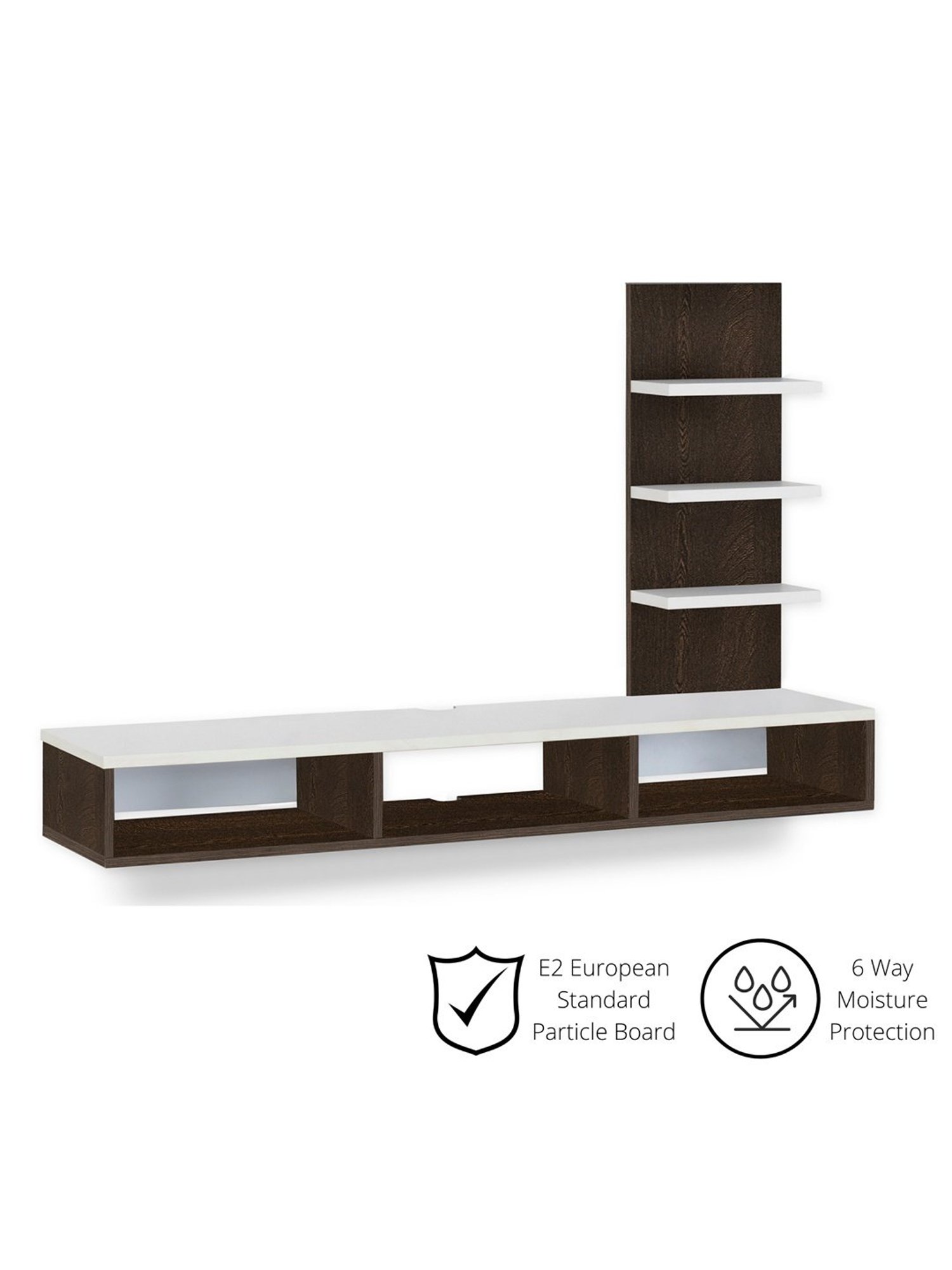 Delite Kom Flex Flowery Wenge & Acacia Dark Engineered Wood TV Entertainment Unit