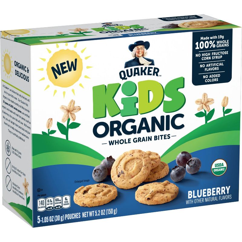 Quaker Kids Organic Bites Blueberry - 5ct