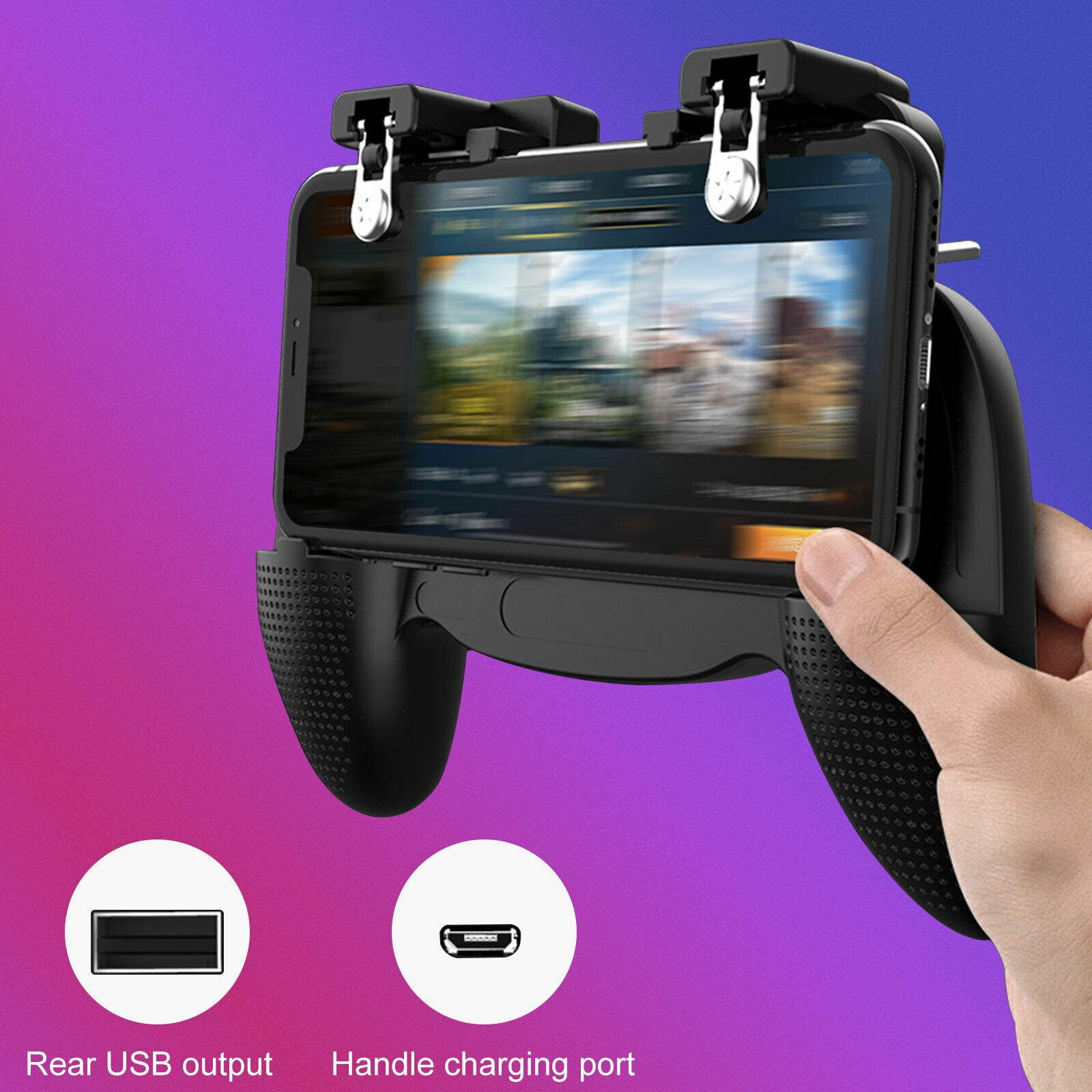 PUBG Mobile Phone Game Controller Joystick Gamepad + Cooling Fan for iOS Android