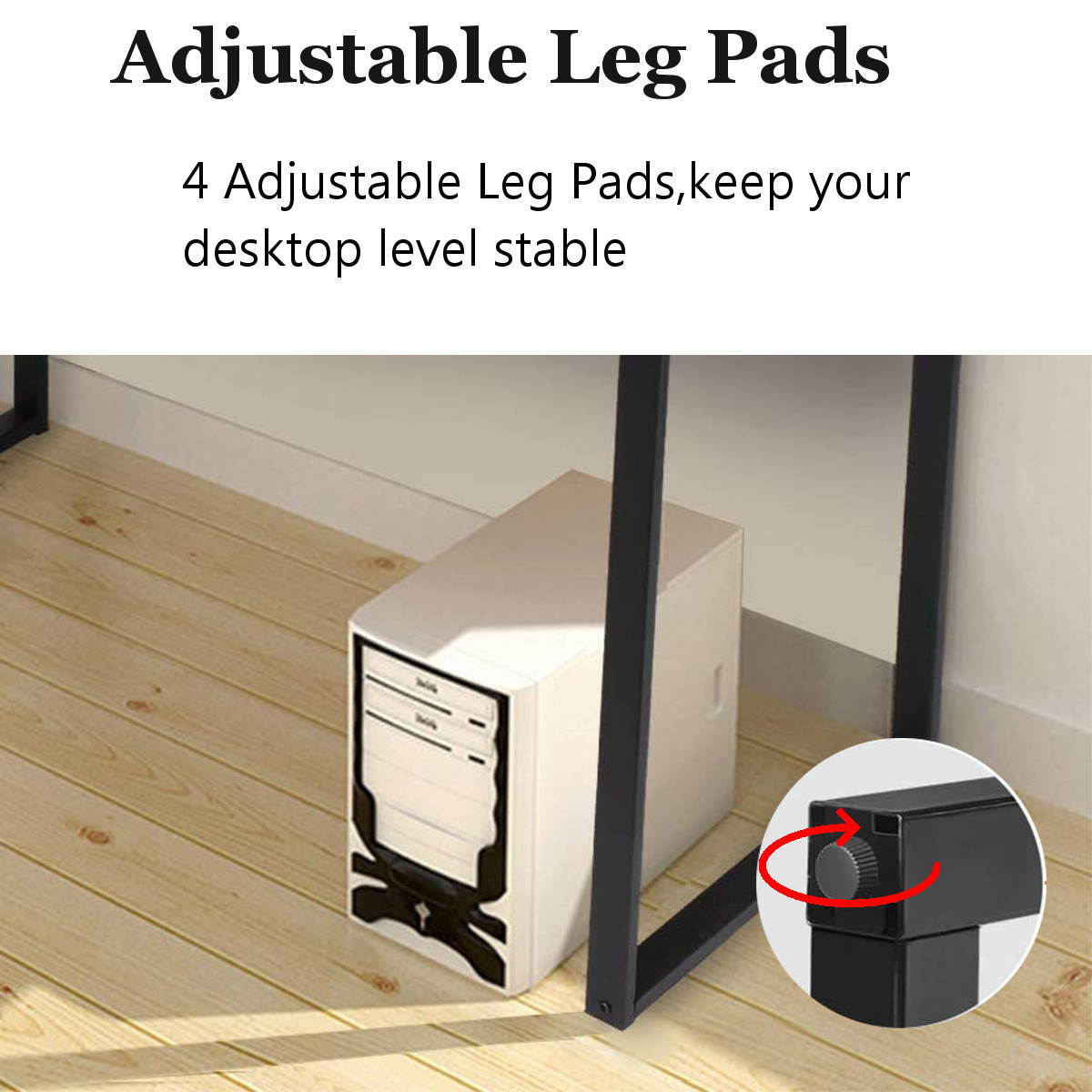 39" Modern Simple Computer Desk Wood Laptop Tables Study Metal Frame Home Office