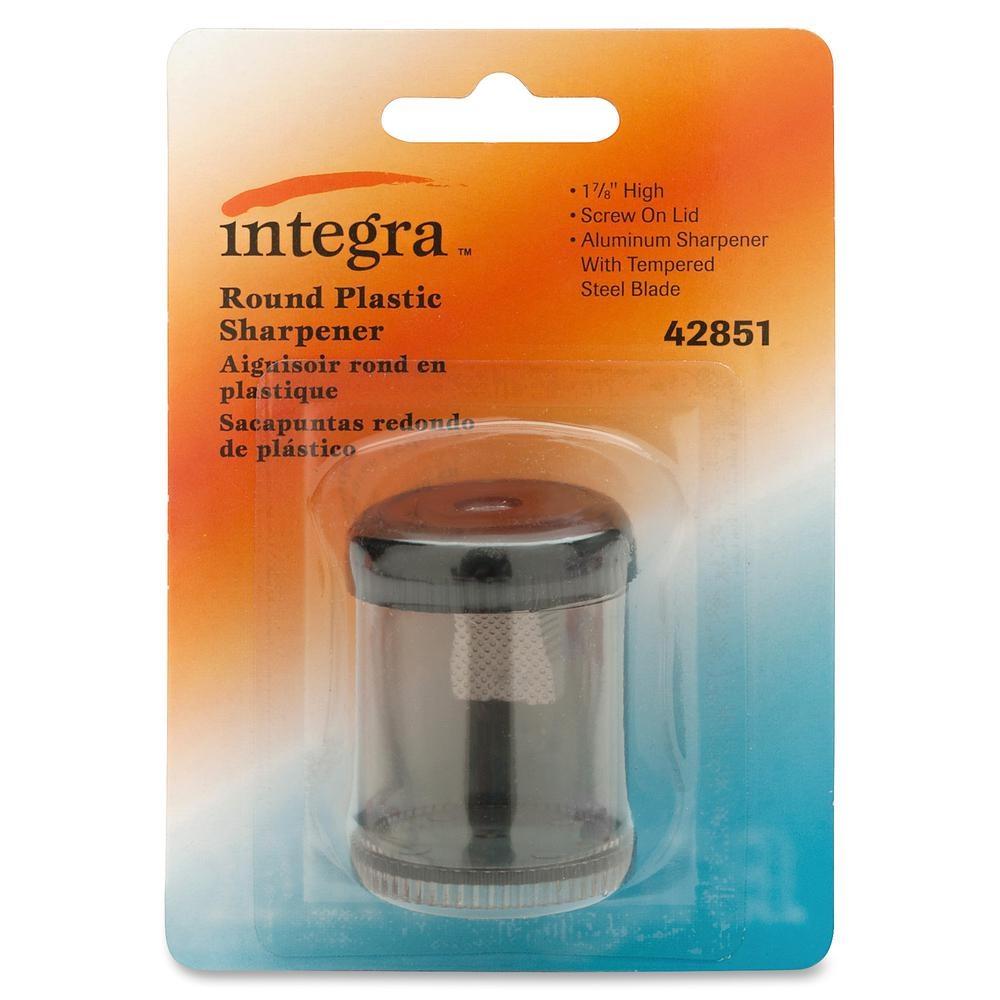 Integra Pencil Sharpener Single Hole Plastic 1-7/8" Smoke/BK 42851