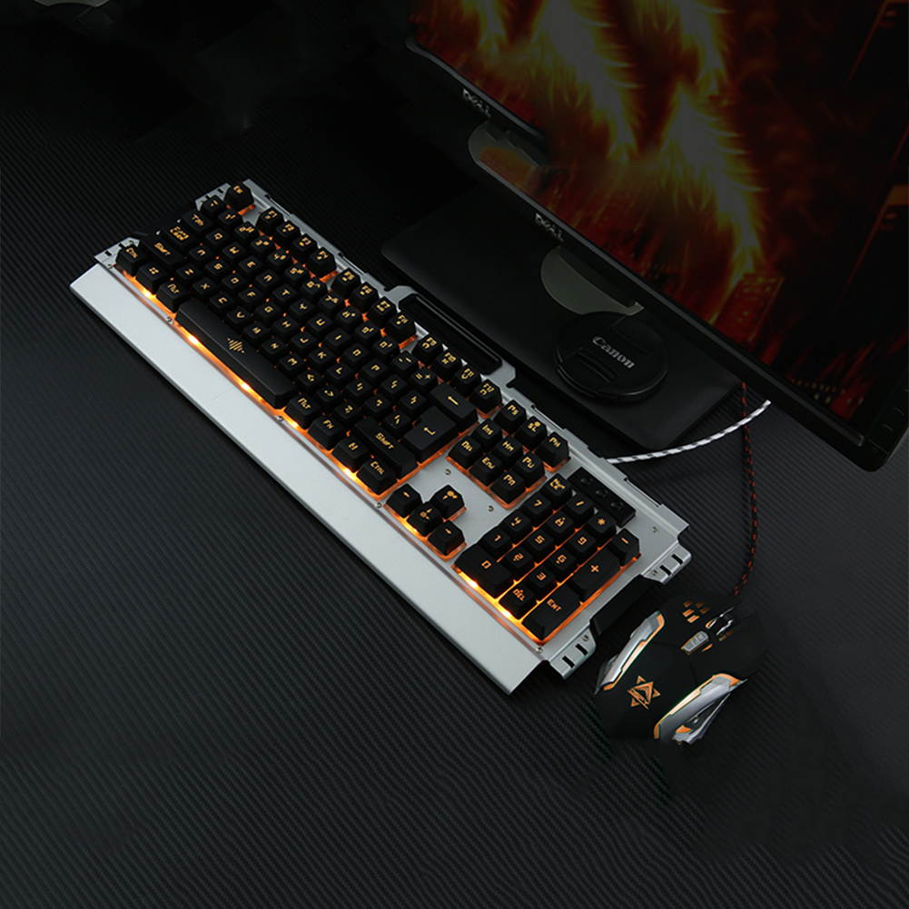 UrChoiceLtd&reg; 2017 New K-33 Wired LED Backlit Multimedia Ergonomic Usb Gaming Keyboard Metal Waterproof + Wired 1200DPI / 1600DPI / 2400DPI / 3200DPI Backlit Optical Usb Gaming Mouse Sets For Computer
