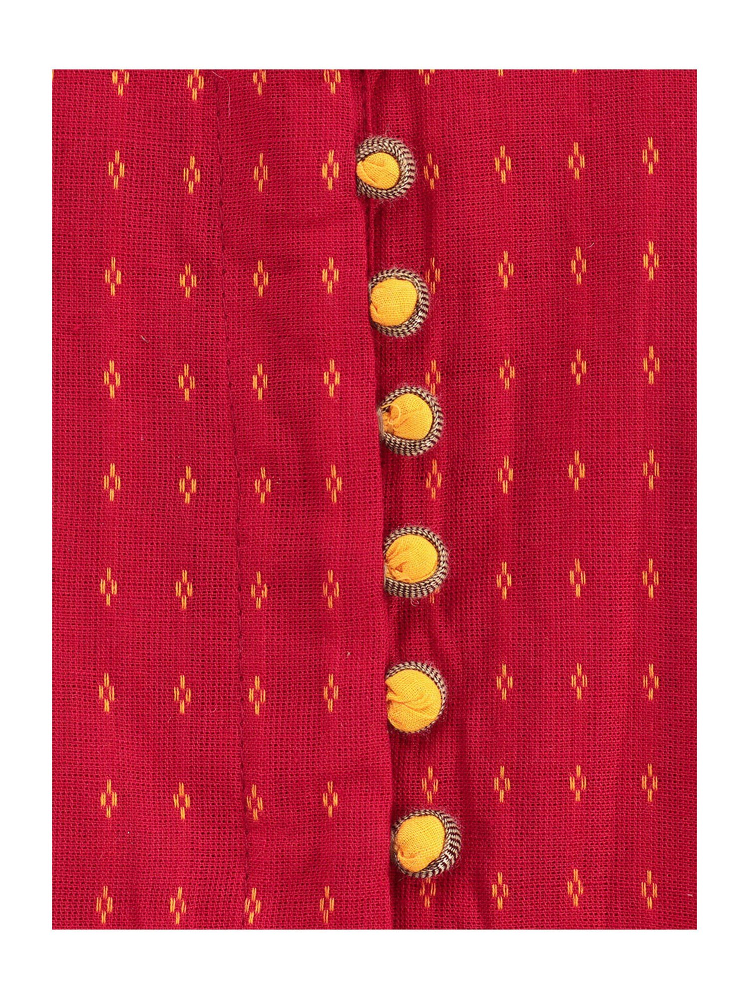 TWISHA Kids Lime Green & Red Printed Full Sleeves Kurta , Pyjamas with Jacket