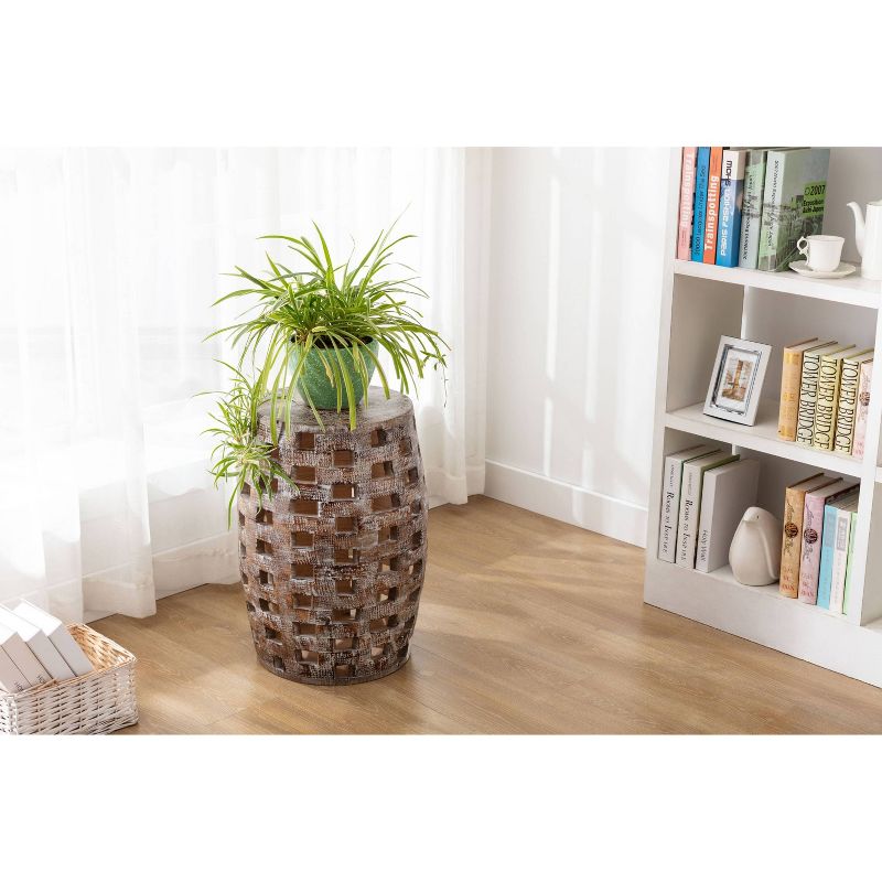 26" Hampton Side Table Weathered Walnut - Boraam