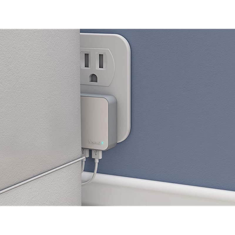 4.8A 24W Thin Flat Dual USB Wall Charger with Smart IC Technology, Portable Travel Adapter for iPad Pro, iPhone 11/ Pro/Max/XS/Max/XR/X, Pixel, Galaxy and More