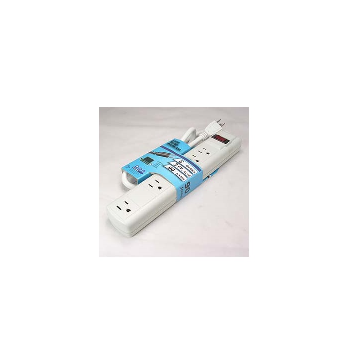 Fuji Labs 3Ft 6-Outlet Perpendicular Surge Protector 14AWG/3, 15A, 90J