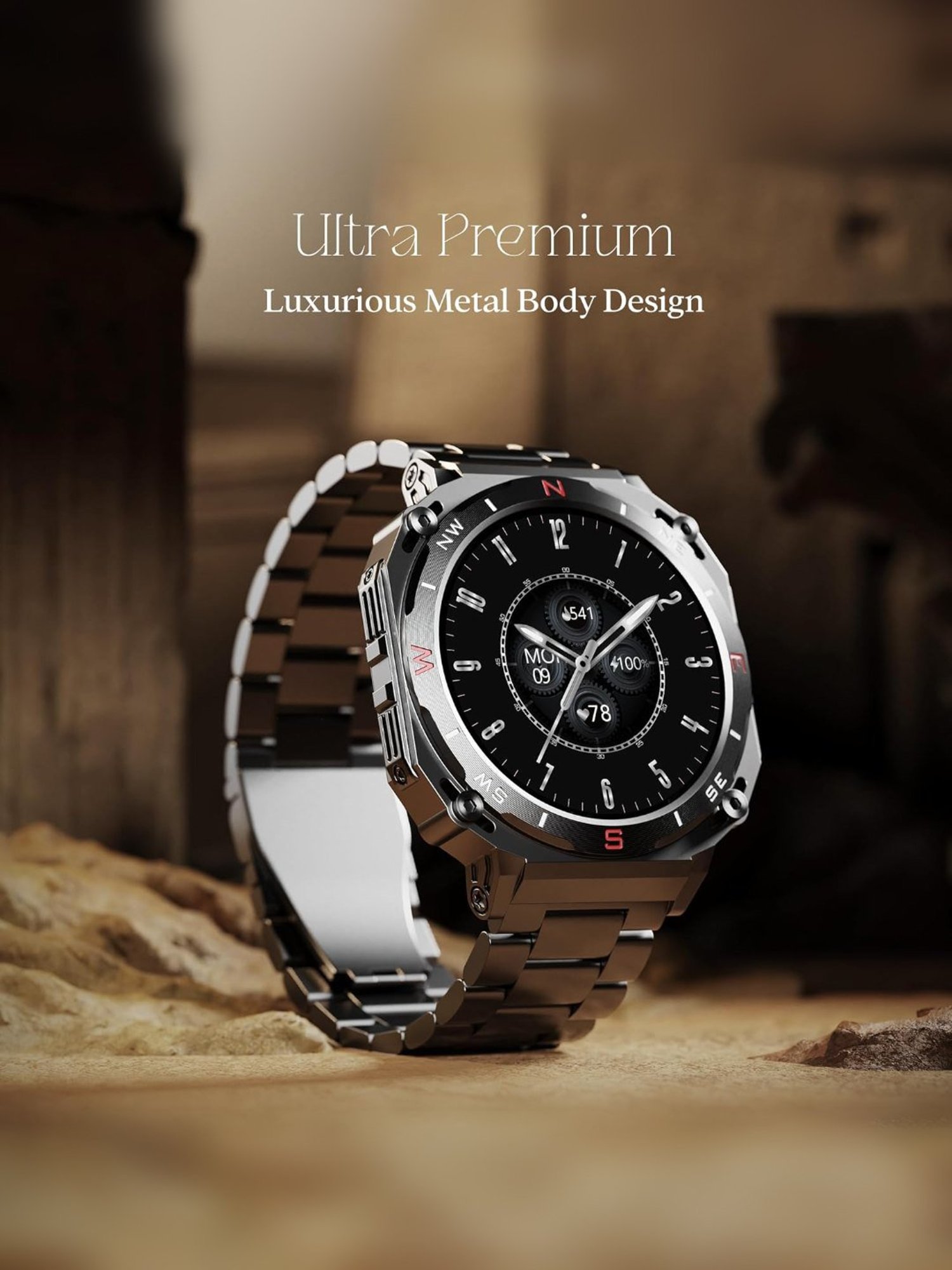 Boat Enigma X500 BT Calling Smartwatch with 1.43 inch AMOLED Display (Classic Silver)