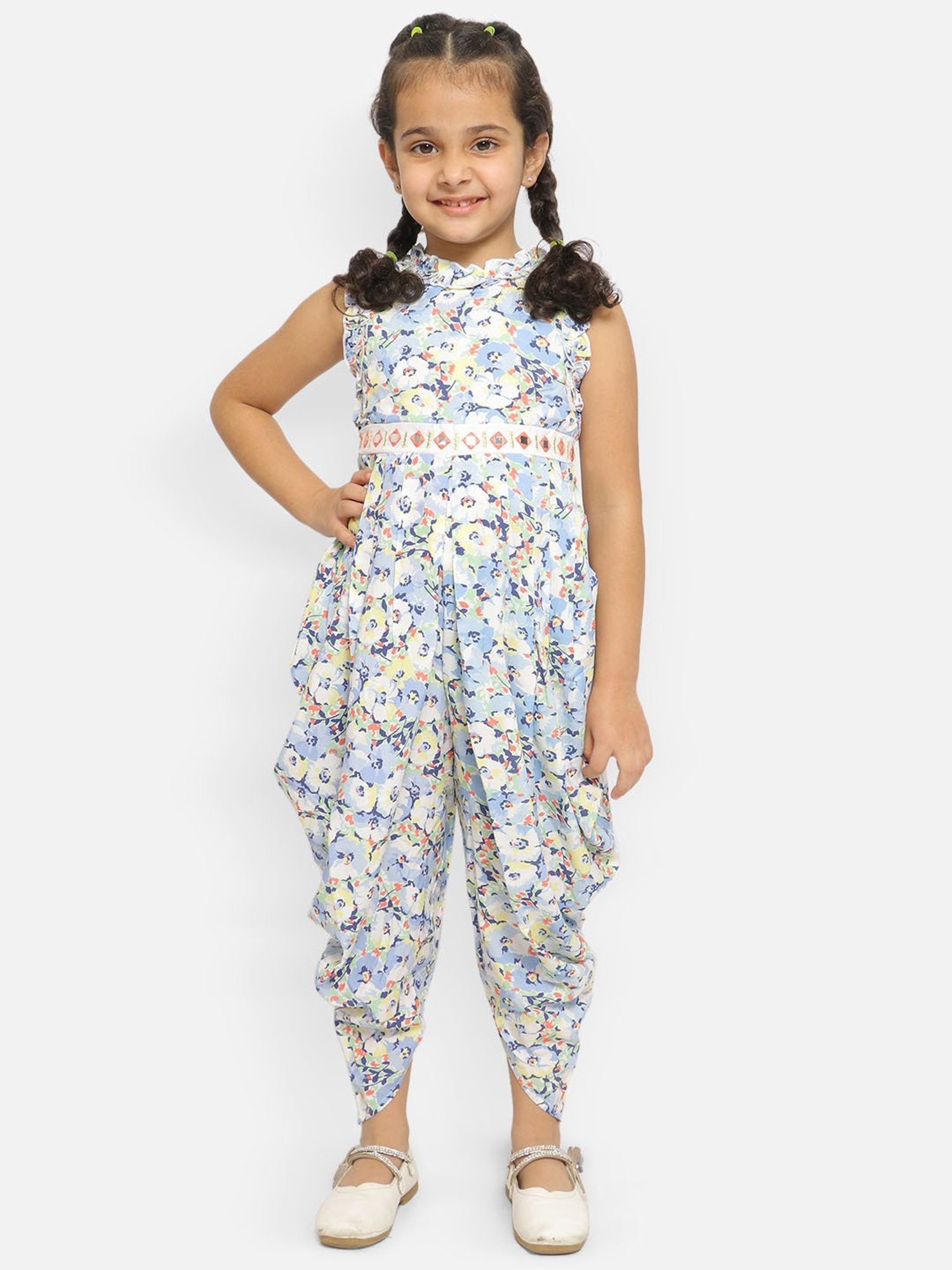 Nauti Nati Kids Multicolor Floral Print Jumpsuit