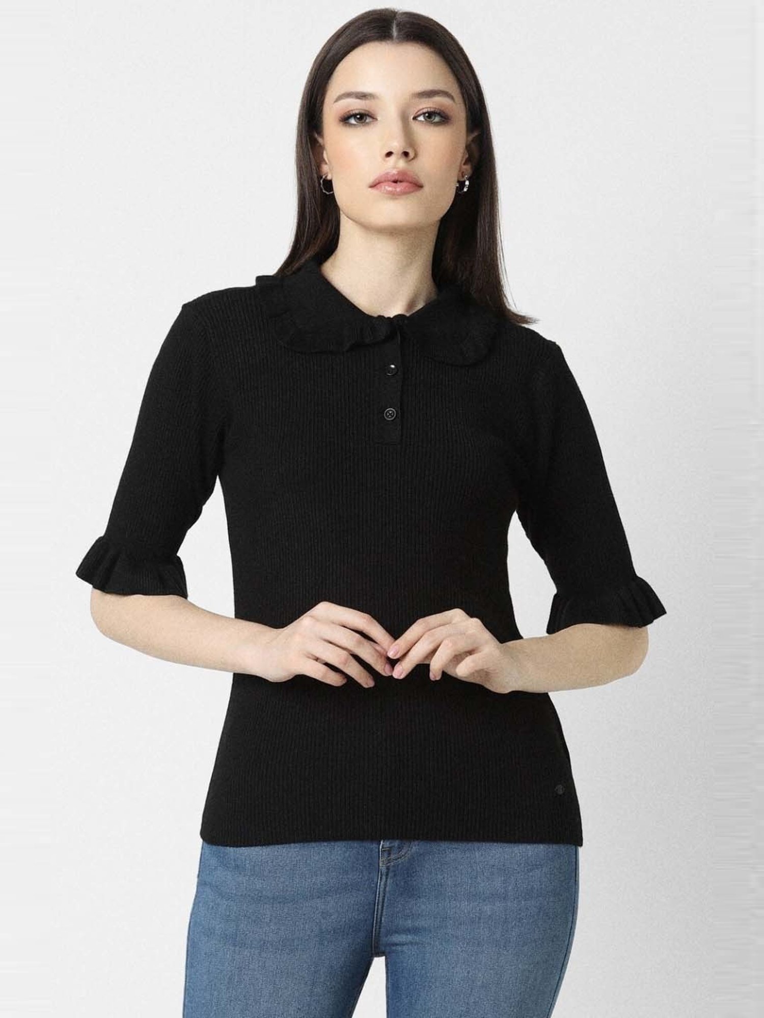 Van Heusen Black Regular Fit Top