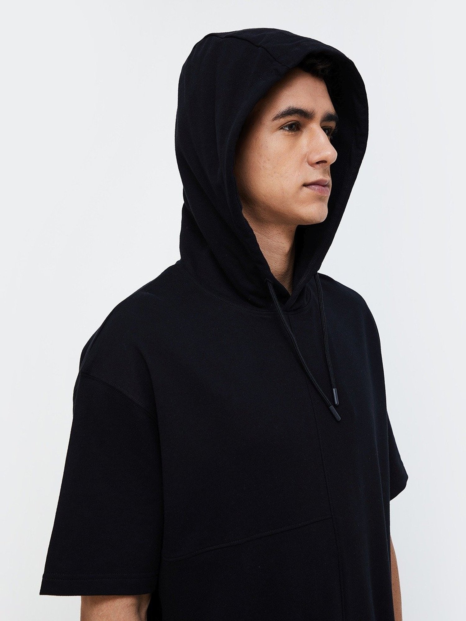 Forca Black Regular Fit Hooded Sweartshirt