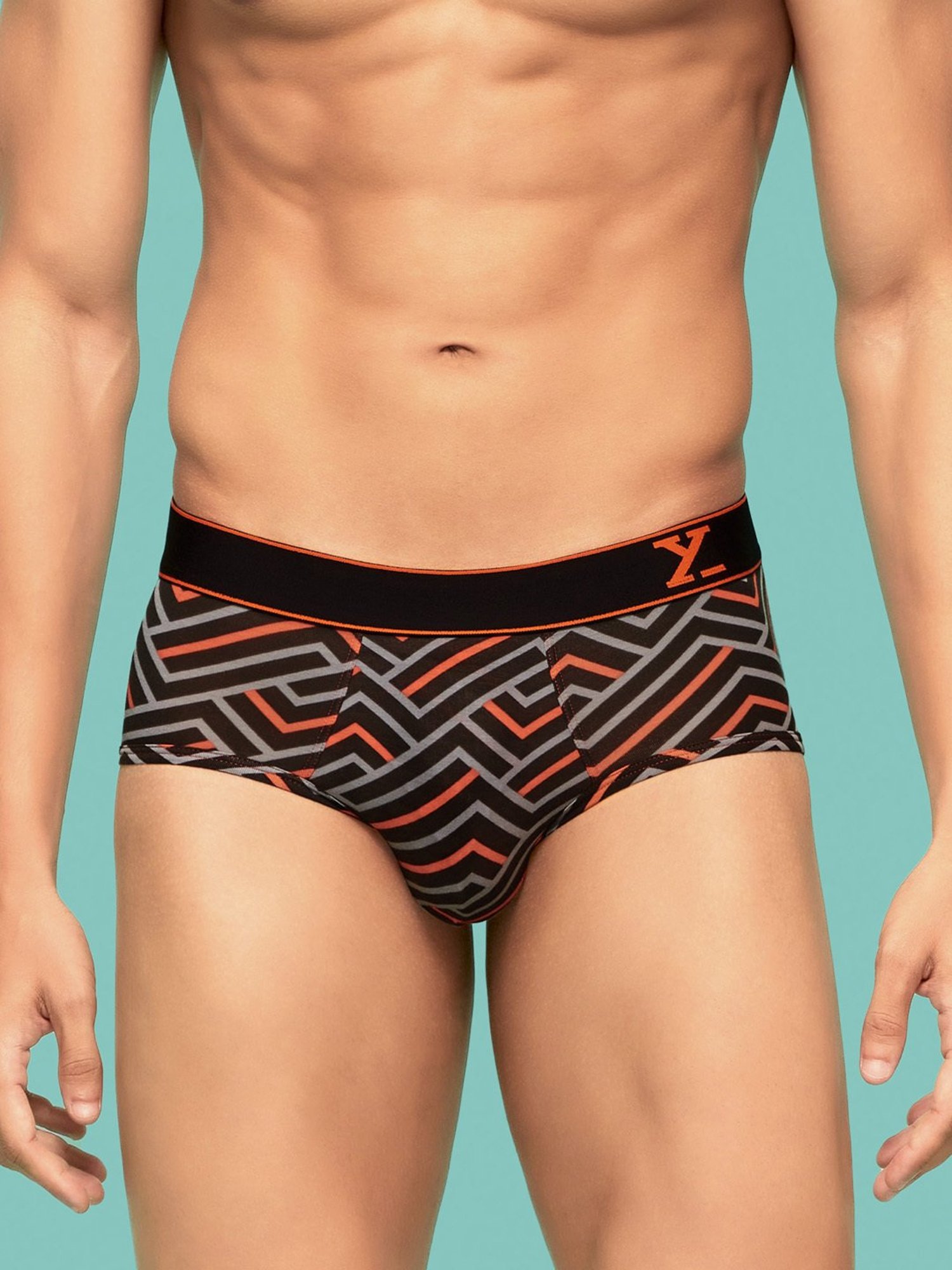 XYXX Black Printed Cotton Briefs