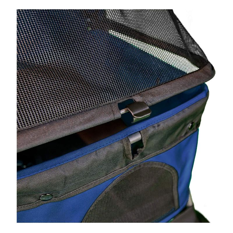 WONDERFOLD P1 Midnight Blue Folding Push Pet Stroller Wagon for Dogs and Cats, Storage Baskets with Zipperless Entry, Midnight Blue