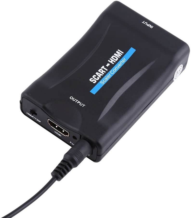 Nicoone SCART to HDMI Converter, Audio Video Converter Scaler Adapter 1080P USB Port Charging No Driver Needed