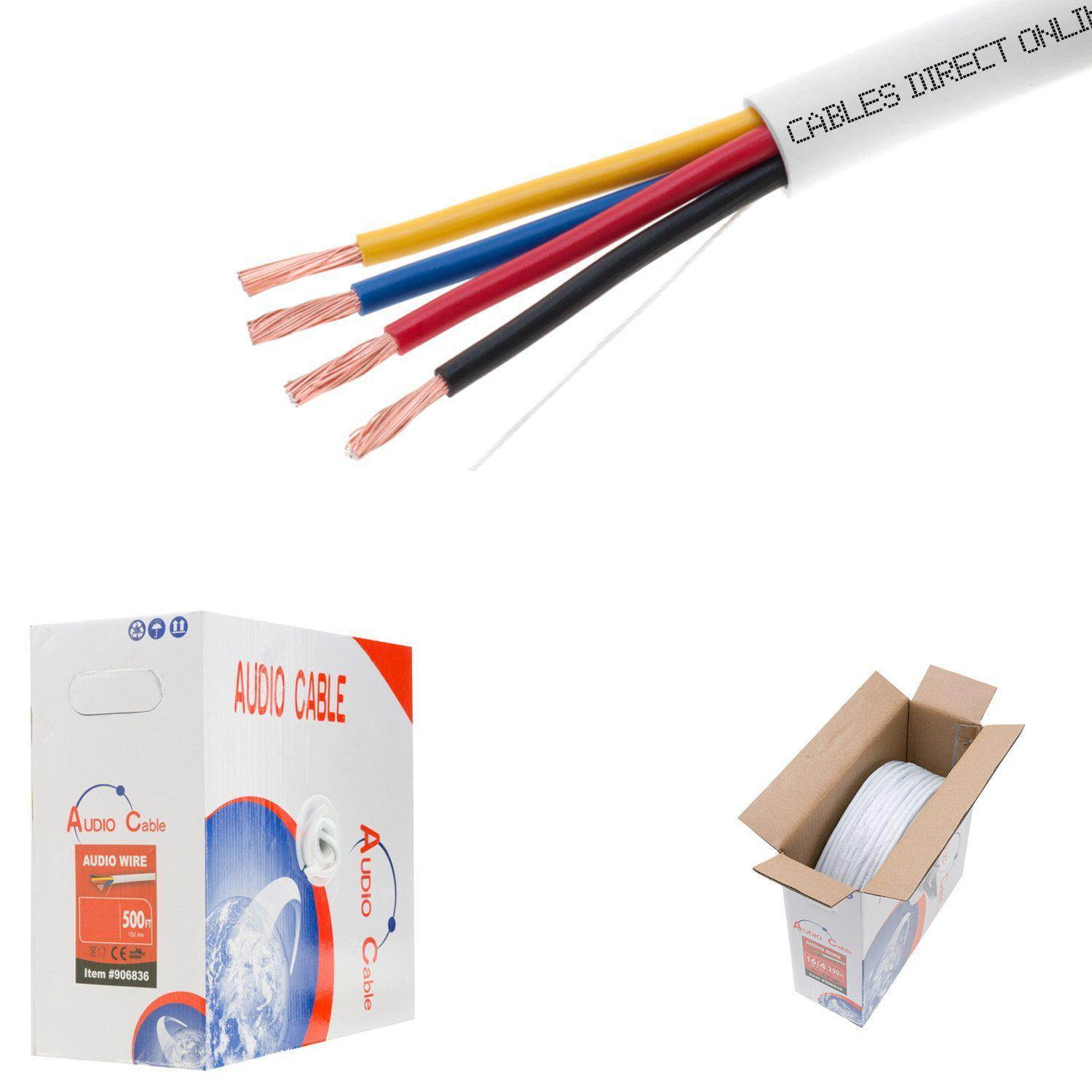 250ft 14AWG 4 Conductors (14/4) CL2 Rated Loud Speaker Cable Wire, Pull Box (For In-Wall Installation) (14AWG / 4 Conductors, 250ft)