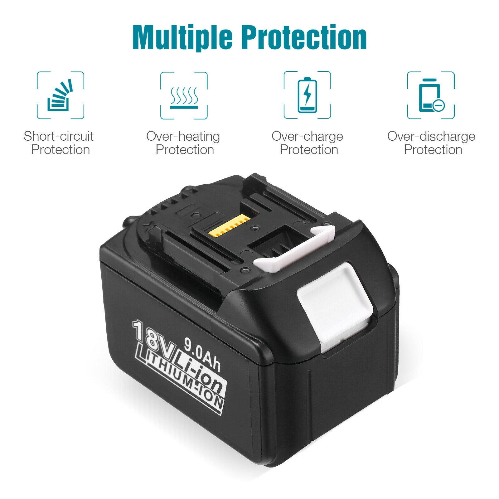 2 Pack 18V Extened Capacity 9.0AH Lithium Battery For Makita BL1890B BL1860B USA