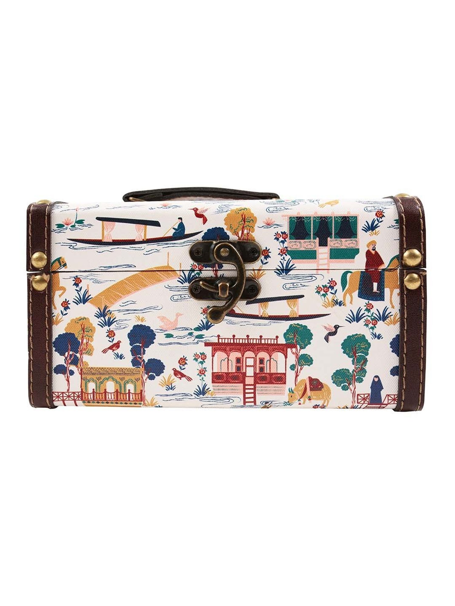 Chumbak Floating Market Ivory Storage Box - Set of 1