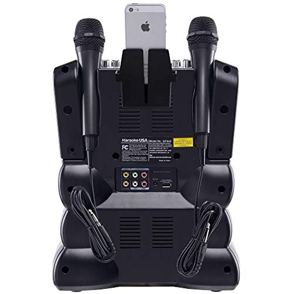 KARAOKE USA GF842 DVD/CD+G/MP3+G Bluetooth(R) Karaoke System with 7" TFT Color Screen & LED Sync Lights