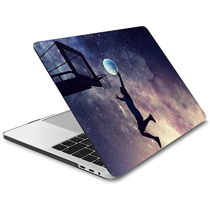 for New MacBook Pro 13 inch Model A2159 A1989 A1706 A1708 2019 2018 2017 2016 Release Aesthetic Star Creative Dunking Pattern Design Hard Laptop Cover with Keyboard Brush Skin Screen Protector