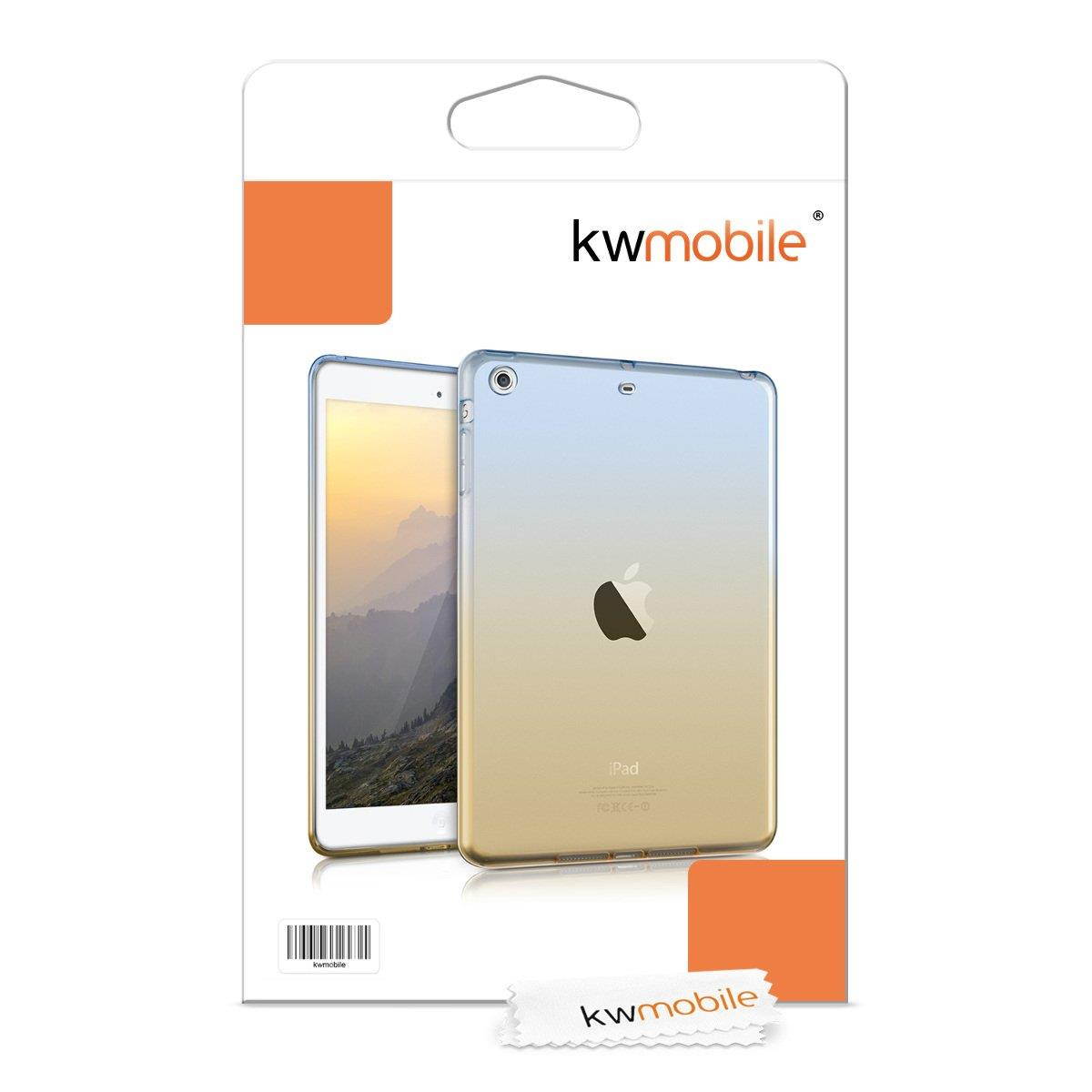 kwmobile TPU Silicone Case for Apple iPad Mini 2 / iPad Mini 3 - Soft Flexible Shock Absorbent Protective Cover - Blue Yellow Transparent