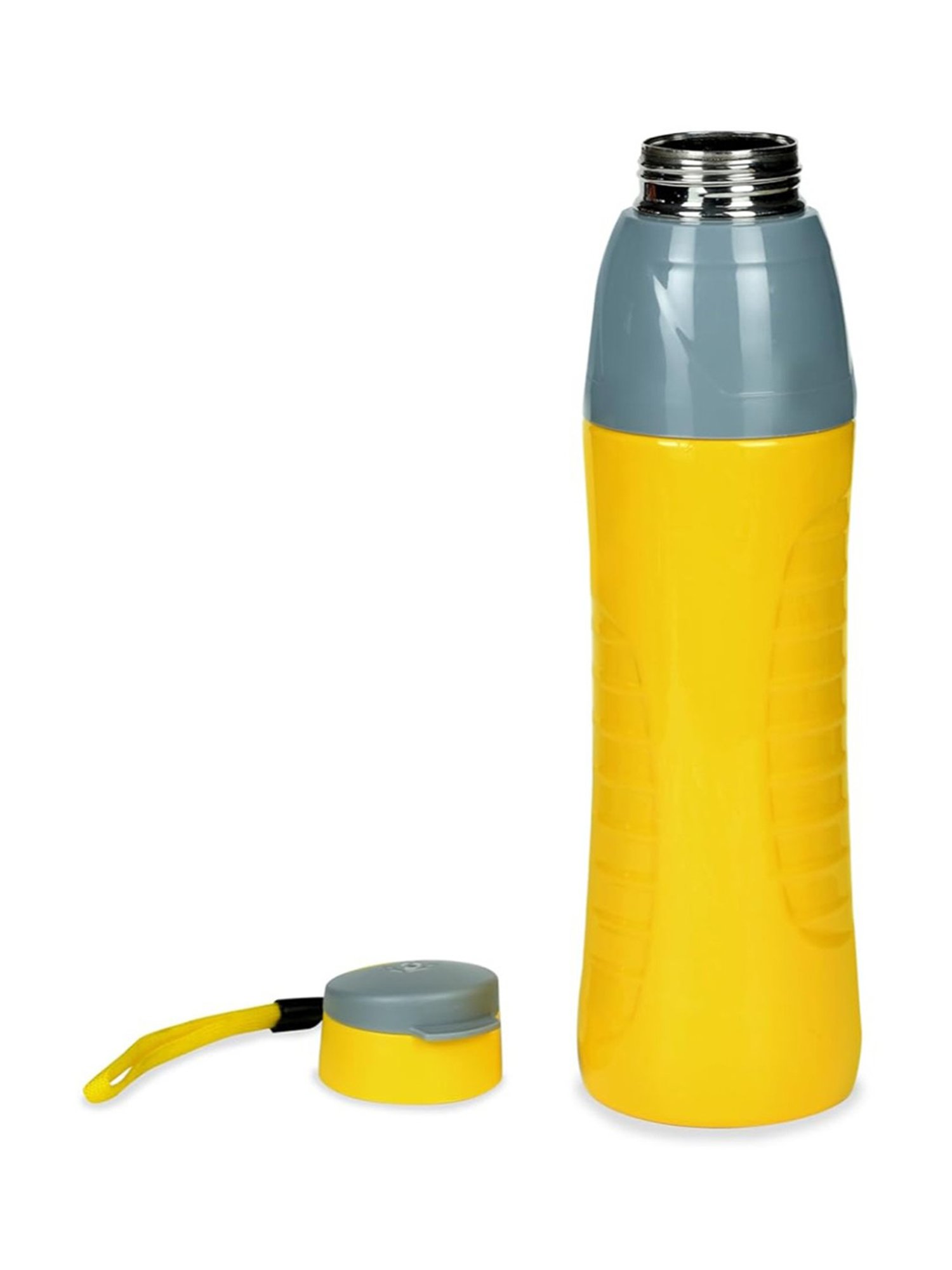 Varmora Gripo Yellow Stainless Steel Insulated Inner Steel Outer Plastic Water Bottle - 700 ml